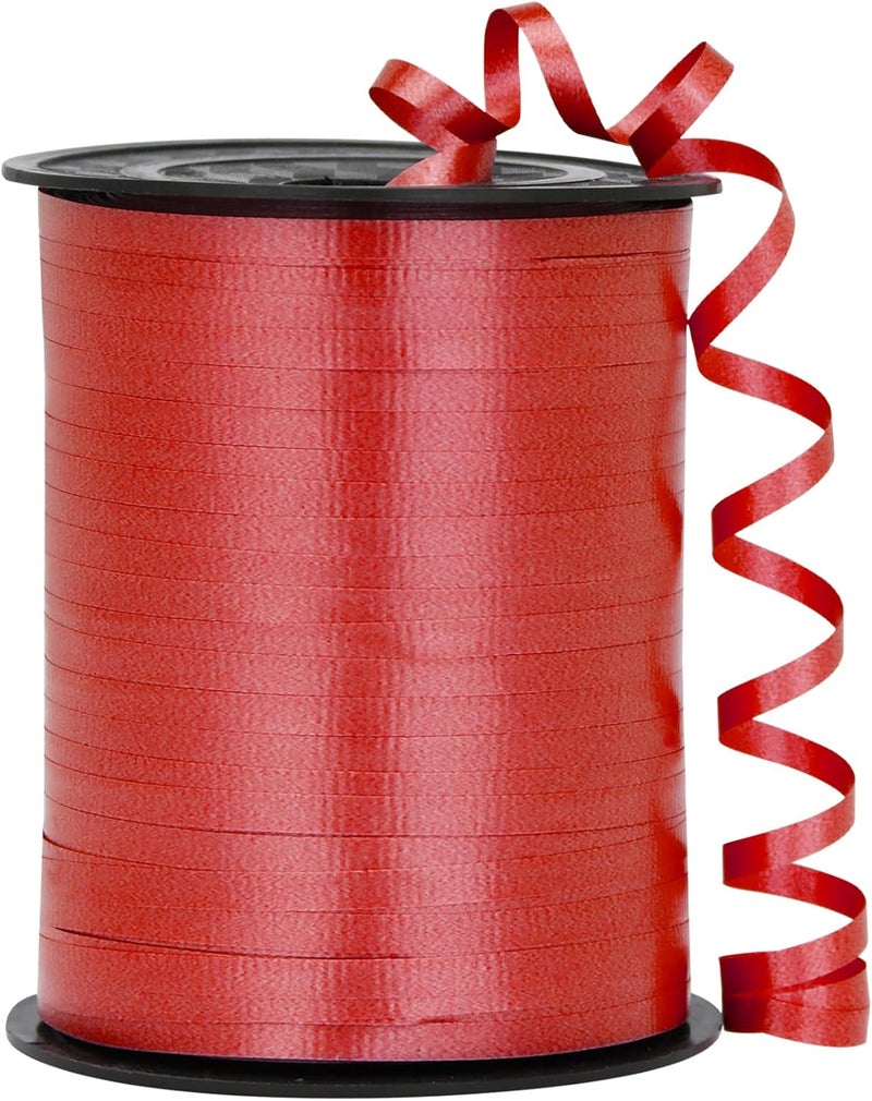 OMISELIO Red Ribbon, 500 Yard Crimped Dark Red Curly Ribbon for Gift Wrapping, Balloons, Valentine's Day, Christmas, Graduation - Image 1